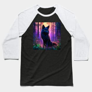 Magical Fox With Green Eyes Baseball T-Shirt
